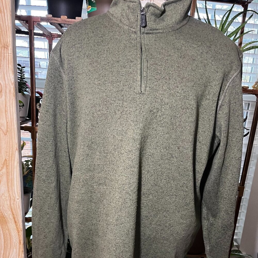 Wrangler Green Fleece Quarter Zip Pullover Men 2XL
